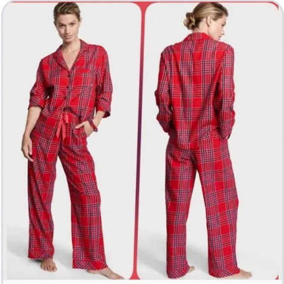Victoria's Secret Other - Victoria's Secret Plaid Button Front Shirt With Matching Pants- Size Medium